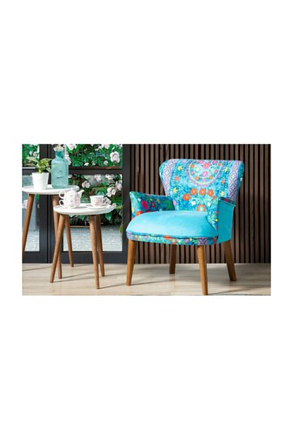 Vistaso Concept Etnik Desen Berjer Salon Balkon Turkuaz Trendyol