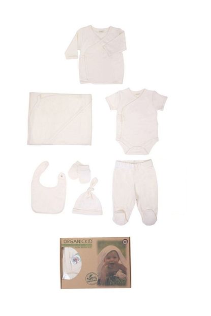 Organickid Yenidogan Bebek Hastane Cikis Seti 100 Organik Pamuk Sertifikali 7 Li Set Naturel Islenmemis Trendyol