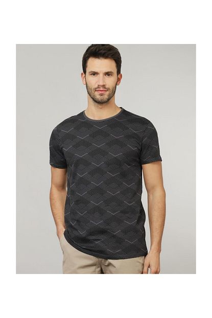 Tudors Bisiklet Yaka Desenli Erkek T Shirt Trendyol