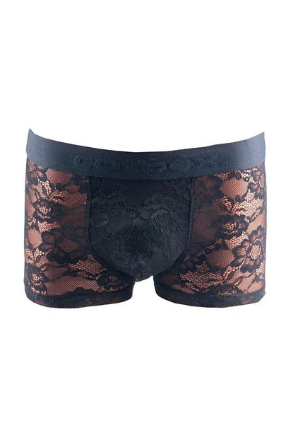Cotbox Erkek Siyah Dantel Tul Boxer Sevgiliye Ozel Trendyol