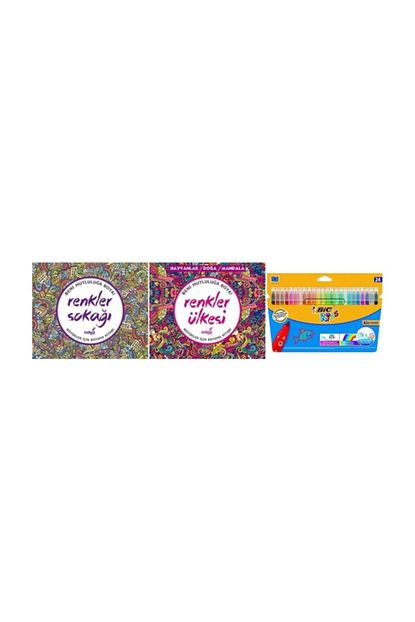 Indigo Kitap Indigo 2 Li Mandala Seti Renklerin Ulkesi Renklerin Sokagi Bic 24 Keceli Mandala Trendyol