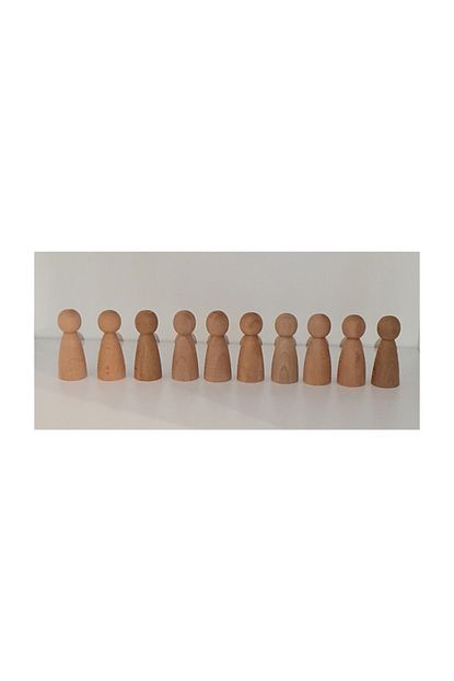 Kirtkirt Ahsap Waldorf Montessori Dogal Ahsap Insancik Peg Bebek Mini Insancik Boyasiz 10 Lu Set Trendyol