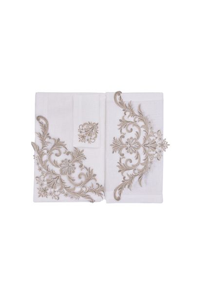 Karaca Home Selin Ekru Dantelli Masa Ortusu Seti 16x240cm 40x150cm Trendyol