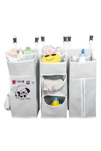 Ladymoda 3lu Besik Organizer Bebek Odasi Organizer Gri Trendyol