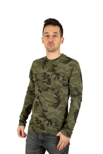 Penyem Erkek Haki Kamuflaj Desenli Uzun Kollu T Shirt Trendyol