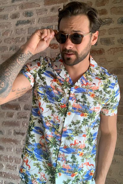Trendyol Man Cok Renkli Erkek Apaj Yaka Kisa Kollu Gomlek Tmnss20go0448 Trendyol
