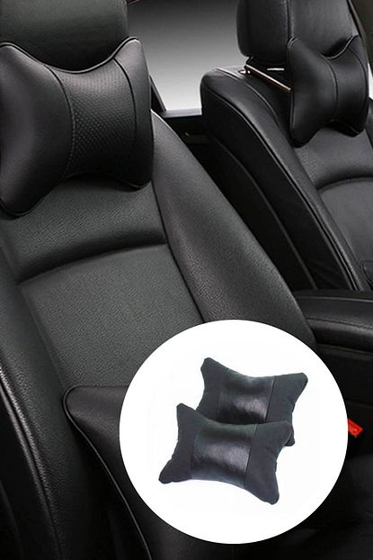 Autofresh Toyota Yaris Koltuk Kilifi Uyumlu Yastik Seti 2li Luks Ortopedik Suni Deri Spor Model Siyah Trendyol