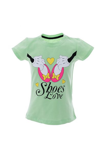 Acarkids Kiz Cocuk Tisort Shoes Love Baskili T Shirt 2 5 Yas Yesil Trendyol