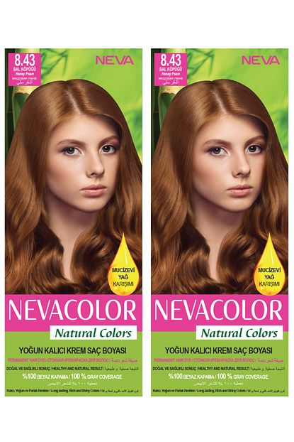Neva Color 2 Li Natural Colors 8 43 Bal Kopugu Kalici Krem Sac Boyasi Seti Trendyol