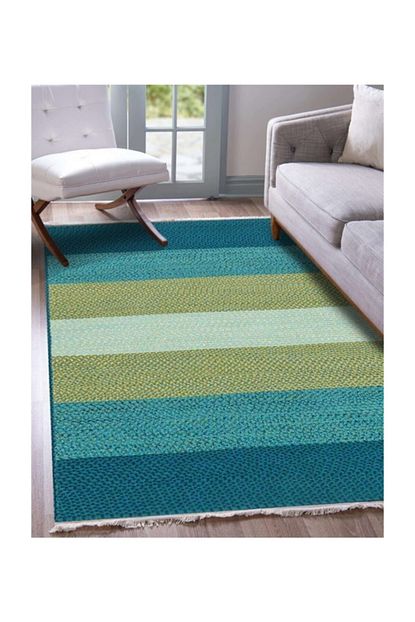 Markaev Mavi Cizgili Renkli Kilim 001 60 120 Trendyol