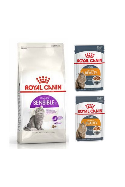 Royal Canin Sensible 33 Sindirim Hassasiyeti Kedi Kuru Mama 2 Kg 2 Adet Intense Beauty Yas Mama 85 Gr Trendyol