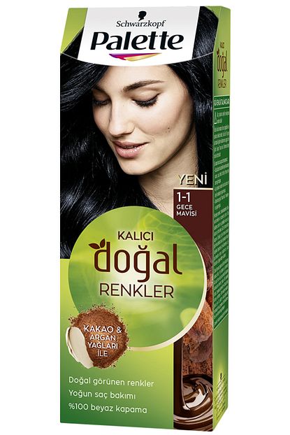 Schwarzkopf Hair Mascara Palette Naturel 1 1 Gece Mavisi Sac Boyasi Yag Bakimli Kalici Dogal Renkler Trendyol