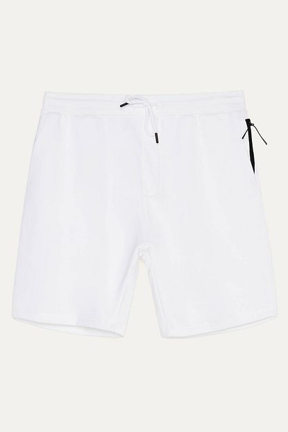 Bershka Erkek Beyaz Koton Bermuda 02672478 Trendyol