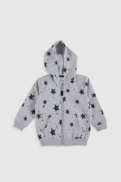 Lc Waikiki Erkek Bebek Antrasit Baskili Lq9 Fermuarli Sweatshirt Trendyol