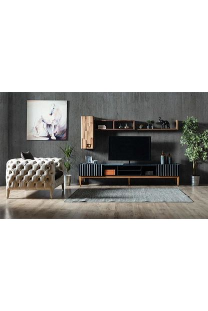 Evmoda Mobilya Prada Ceviz Modern Tv Unitesi Trendyol