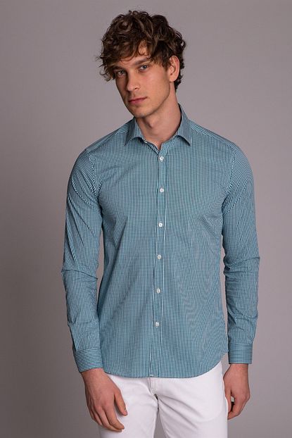 Dufy Yesil Potikare Ince Pamuklu Erkek Gomlek Ekstra Slim Fit Trendyol