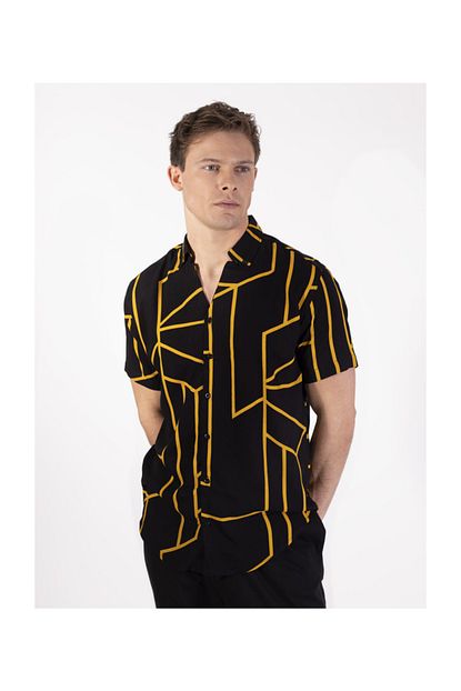 Dacollection Erkek Geometrik Desenli Gomlek Trendyol