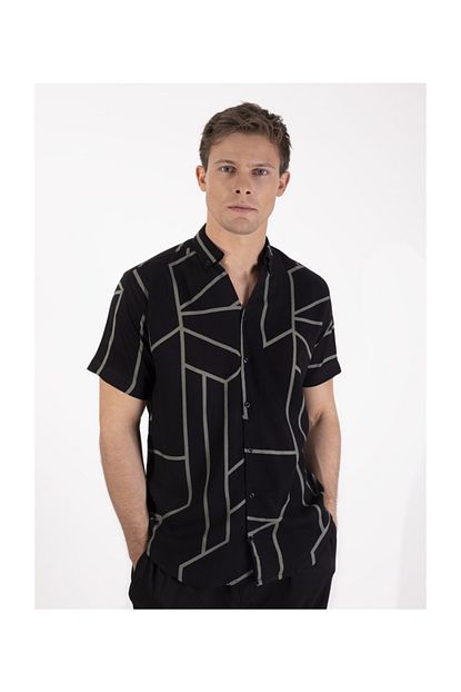 Dacollection Erkek Geometrik Desenli Gomlek Trendyol