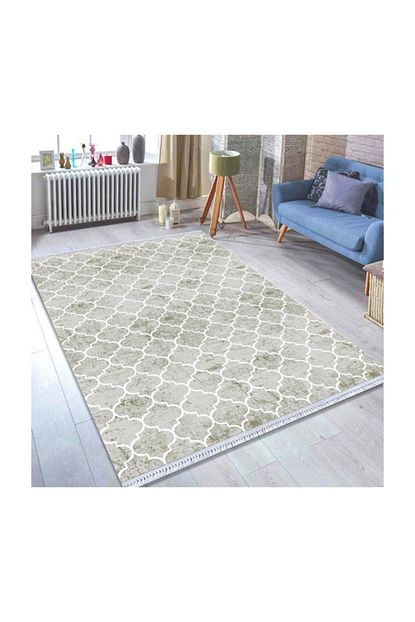 Babil Home Kaymaz Tabanli Hali Yolluk Fas Yesil Trendyol
