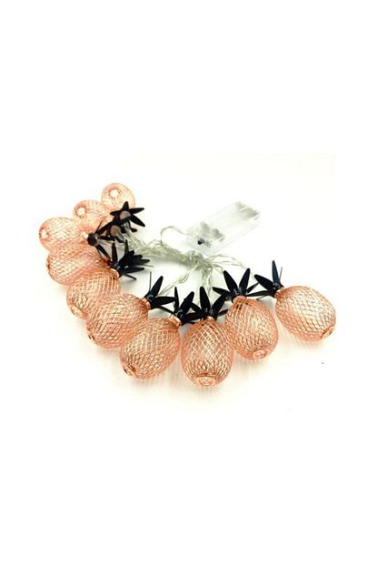 nettenevime ananas led isik 10lu dekoratif lamba gold metal orgu isik fiyati yorumlari trendyol