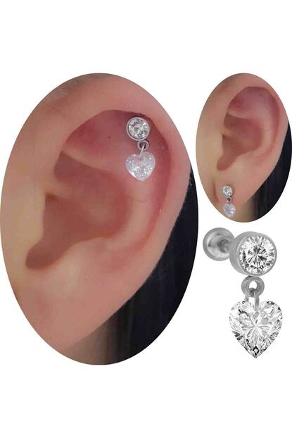 Cadinin Dukkani Tasli Kalp Sallantili Helix Kulak Kikirdak Piercing Trendyol