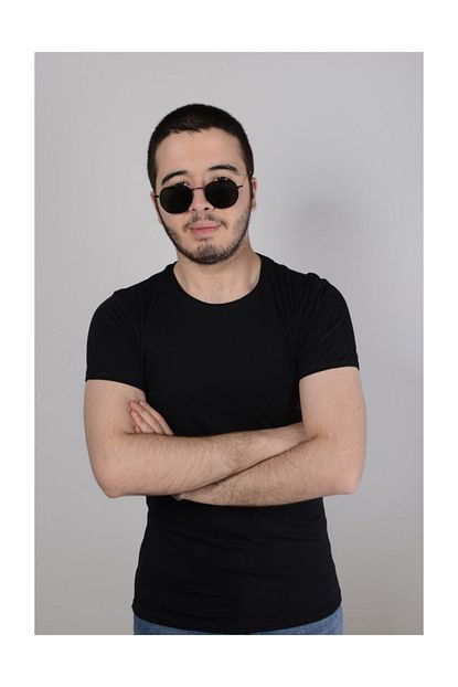 Karaduman Siyah Erkek Basic Slim Fit T Shirt Pamuklu Derin Yaka Trendyol