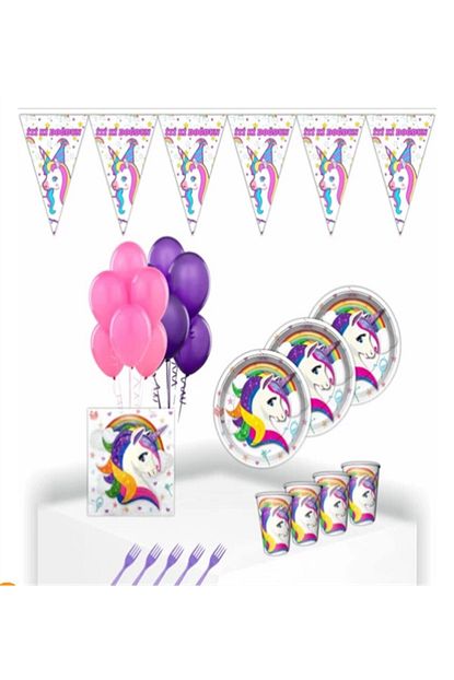 Ece Unicorn Dogum Gunu Parti Malzemeleri Susleri Seti 8 Kisilik Trendyol