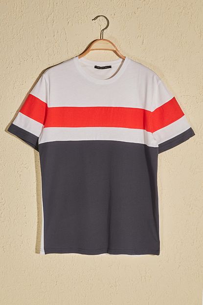 Trendyol Man Beyaz Erkek Panelli T Shirt Tmnss20ts0668 Trendyol