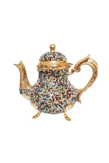 Vayapera Swarovski Tas Islemeli Lux Demlik Kristal Tasli Bakir Demlik 1500 Ml Gold Gumus Renkli Trendyol