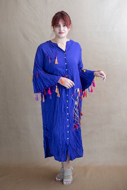 Butik Yazma Buyuk Beden Empirme Viskon Gomlek Elbise Trendyol