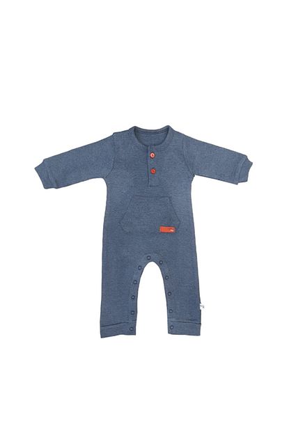 Veo Baby Erkek Bebek Lacivert Kanguru Cepli Tulum Trendyol
