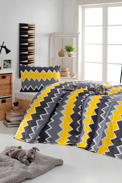 Enlora Home Enlora 100 Dogal Pamuk Kapitoneli Yatak Ortusu Seti Tek Kisilik Zigros Sari Trendyol