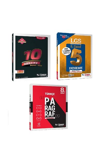Sinav Yayinlari 8 Sinif Lgs Deneme Ve Paragraf Seti 3 Kitap Trendyol