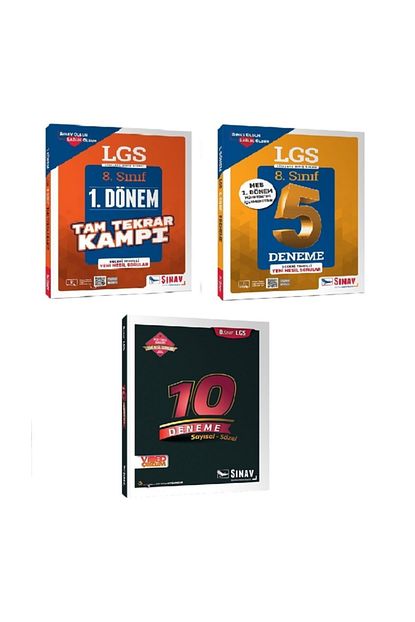 Sinav Yayinlari 8 Sinif Lgs 1 Donem Kamp Ve Deneme Seti 3 Kitap Trendyol