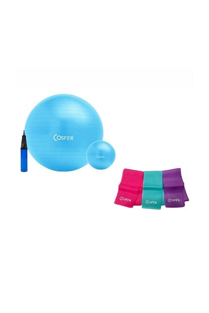 Cosfer 4 Lu Pilates Seti 65 Cm Ve 20 Cm Pilates Topu 3 Lu Pilates Bandi Pompa Egzersiz Pilates Seti Trendyol