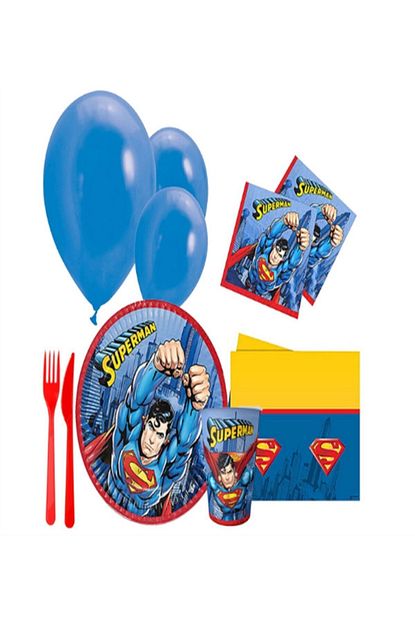 Ece Superman 32 Kisilik Temali Dogum Gunu Konsept Paketi Supermen Seti Trendyol