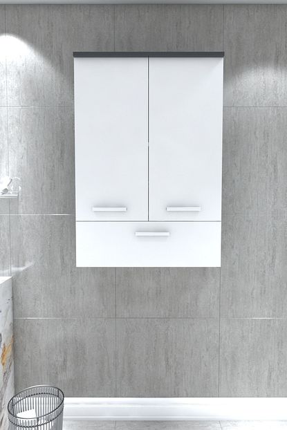 Mobaks Topkapi Cok Amacli Banyo Dolabi Ust Modul Antrasit Gri