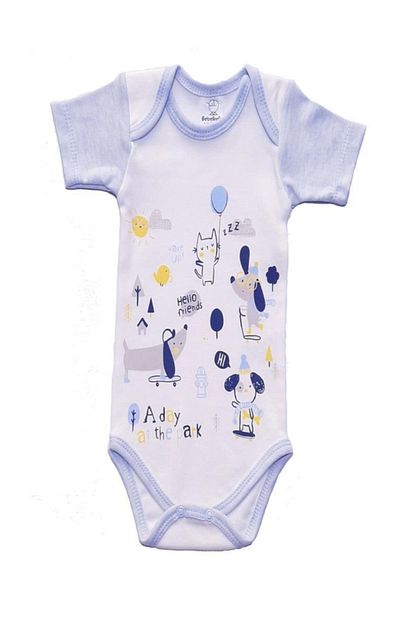 Bebelinna 9 12 Aylik Kisa Kol Citcitli Erkek Bebek Body Trendyol