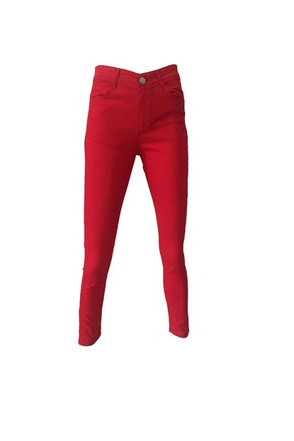Sateen Kadin Likrali Kirmizi Keten Pantolon 4000351 Trendyol