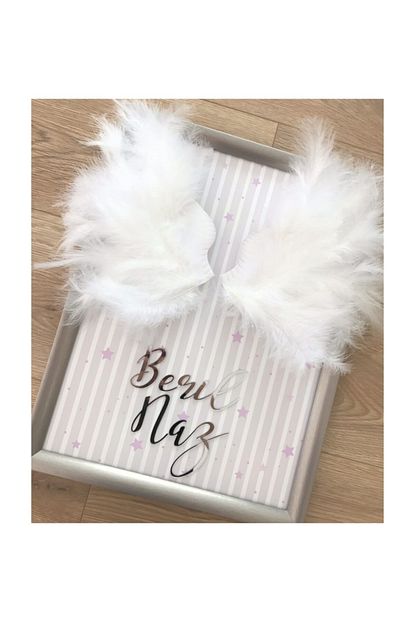 Vanilya Yeni Dogan Cerceve Kapi Susu Melek Kanadi 40x50cm Trendyol