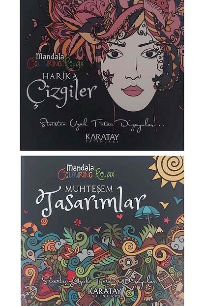Karatay Yayinlari Mandala Boyama Kitabi Seti 2 Adet Tasarimlar Cizgiler Trendyol