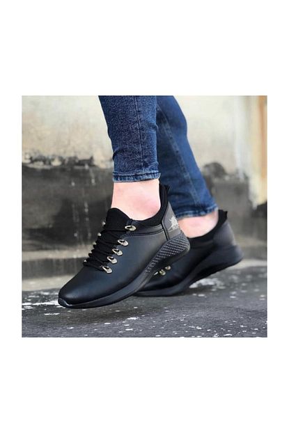 Boa Ba0601 Bagcikli Rahat Yuksek Taban Siyah Casual Erkek Spor Ayakkabi Trendyol