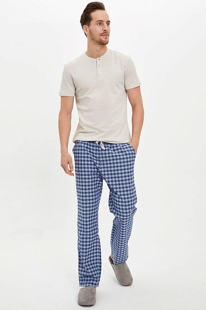 Defacto Erkek Bej Desenli Pijama Takimi N9584az 20sm Bg300 Trendyol