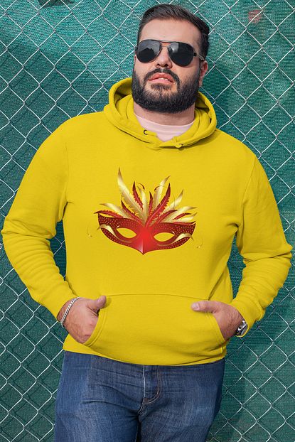Angemiel Wear Kirmizi Balo Maskesi Sari Erkek Kapusonlu Sweatshirt Trendyol