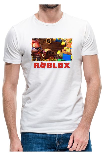 Collage Roblox Baskili Beyaz Erkek Orme Tshirt Trendyol - roblox beyaz tişört