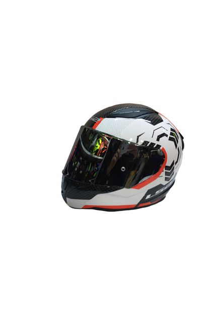 Ls2 Ff353 Rapid Ghost Beyaz Siyah Kirmizi Kask Gri Aynali Cam Trendyol