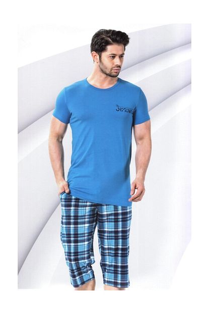 Aydogan Erkek Pijama Kapri Takim Kisa Kol Modal Kumas Trendyol