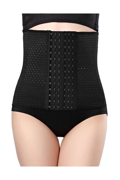 Ecoform 6 Kademe Unisex Inceltici Vucut Sekillendirici Zayiflatici Ozellikli Bel Korsesi Siyah Trendyol