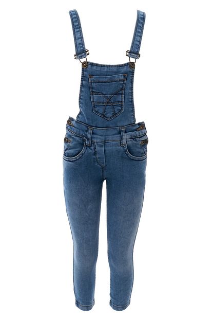 Acarkids Kiz Cocuk Kot Salopet Pantolon 3 7 Yas Mavi Trendyol