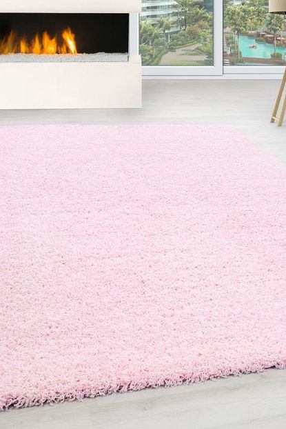 Ayyildiz Shaggy Hali 30 Mm Uzun Ve Yuksek Tuylu Duz Pembe Renkli 140x200 Cm Trendyol